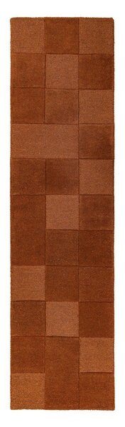 Ručně tkaný vlněný běhoun v terakotové barvě 60x230 cm Checkerboard – Flair Rugs