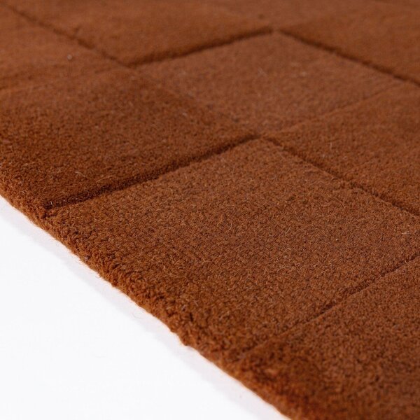 Ručně tkaný vlněný běhoun v terakotové barvě 60x230 cm Checkerboard – Flair Rugs