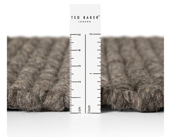 Tmavě šedý/tmavě hnědý ručně tkaný vlněný běhoun 80x250 cm Camden Parker – Ted Baker