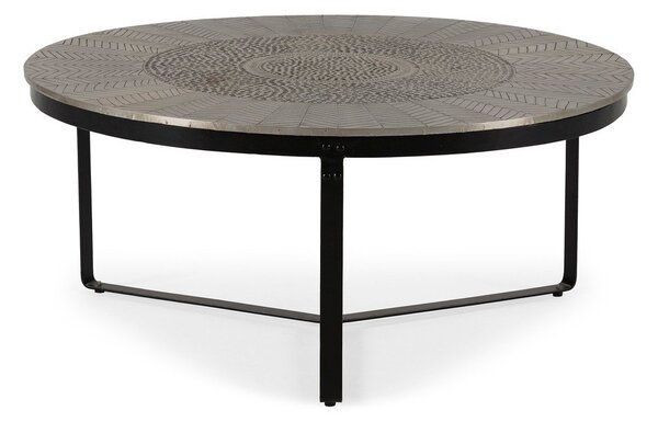 Černý/šedý matný kulatý konferenční stolek ø 90 cm Clarisa – MOME