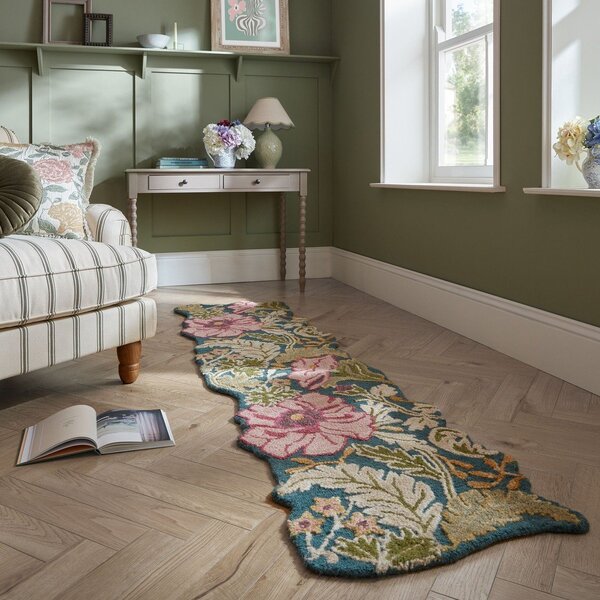 Ručně tkaný vlněný běhoun 60x230 cm Daphne Shaped Floral – Flair Rugs