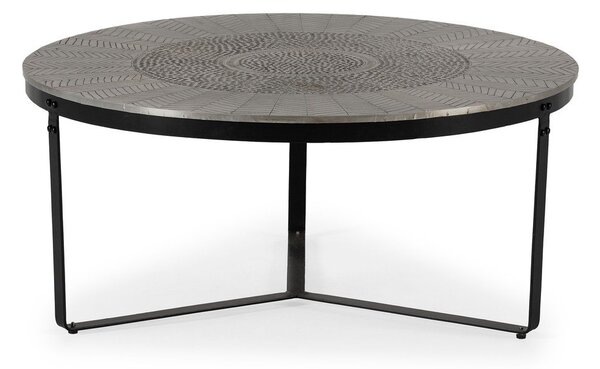 Černý/šedý matný kulatý konferenční stolek ø 90 cm Clarisa – MOME