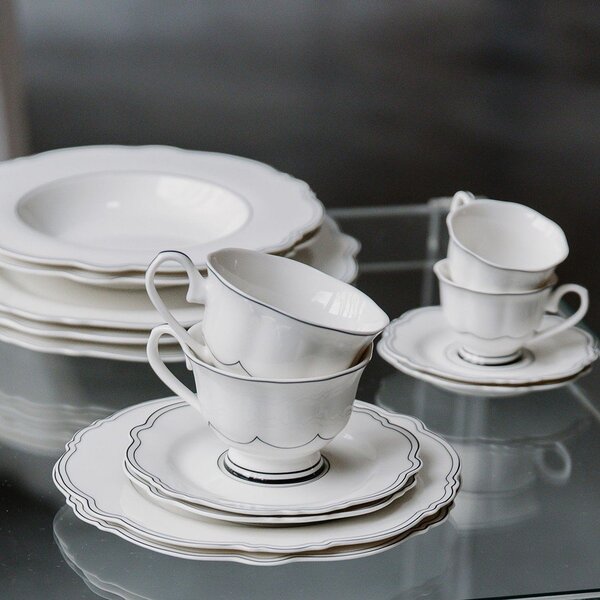 Bílé šálky v sadě 2 ks z kostního porcelánu 190 ml Odette – S|P Collection