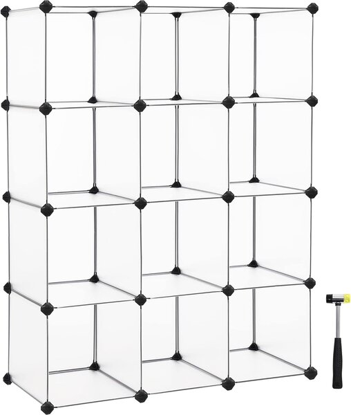 SONGMICS Modulární skládací regál YOLAINE matně průhledný nosnost 10 kg