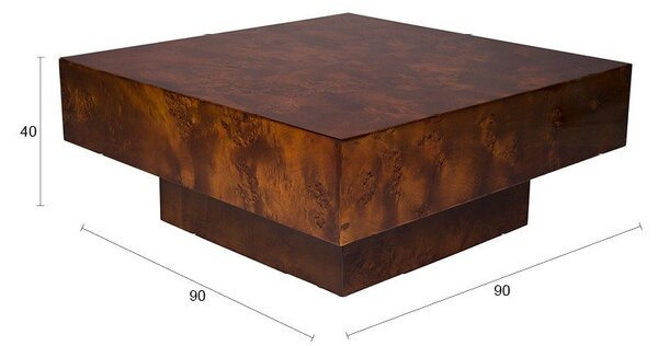 Konferenční stolek v dekoru ořechu v tmavě přírodní barvě 90x90 cm Quinn – Dutchbone