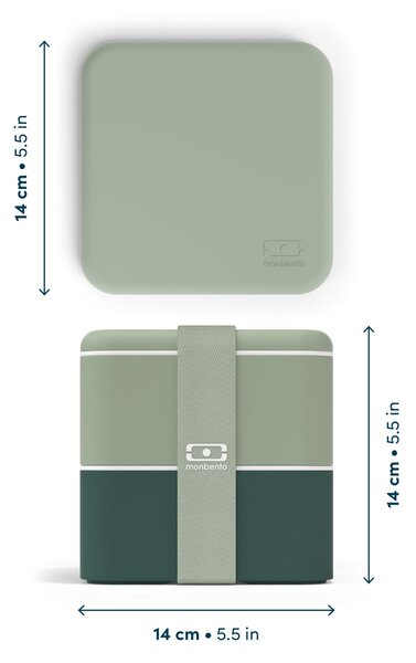 Svačinový box Monbento Square Green Bicolor 1,7 l