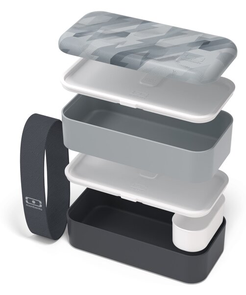 Svačinový box Monbento Original Graphic Grey 1 l