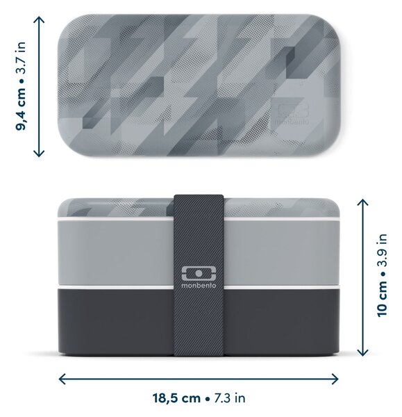 Svačinový box Monbento Original Graphic Grey 1 l