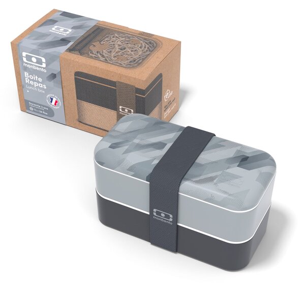Svačinový box Monbento Original Graphic Grey 1 l