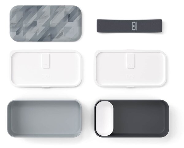 Svačinový box Monbento Original Graphic Grey 1 l
