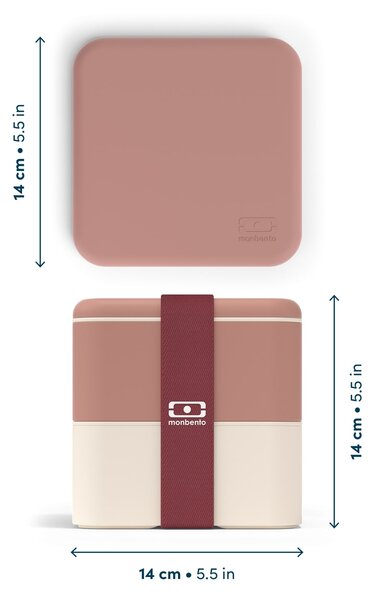 Svačinový box Monbento Square Pink Moka 1,7 l