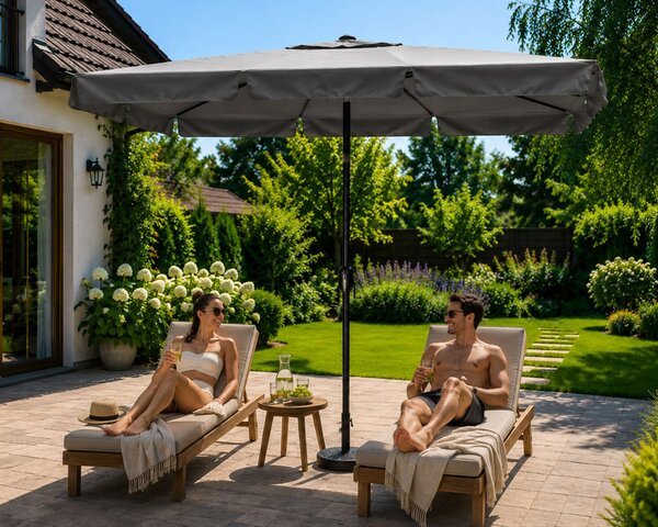 Klasický slunečník MultiGarden šedý 200 x 230 cm