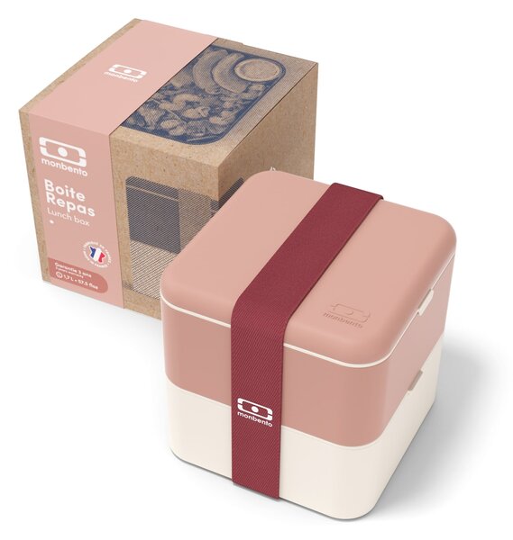 Svačinový box Monbento Square Pink Moka 1,7 l
