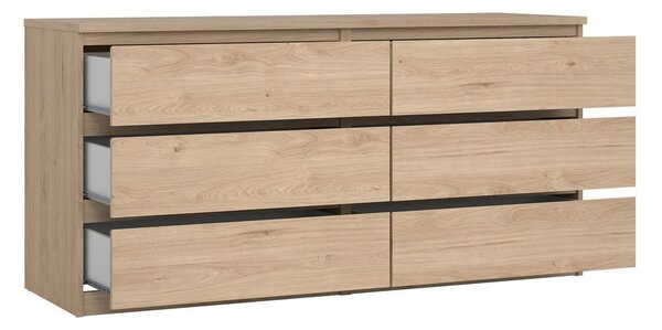 Komoda v dekoru dubu v přírodní barvě 154x76x50 cm Naia – Tvilum