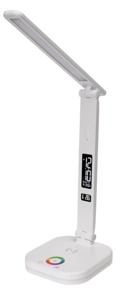 LED RGBW Stm. lampa s bezdr. nab., displejem, USB portem 6W/5V 3000-6500K bílá