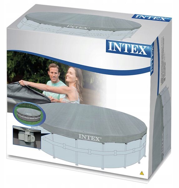 Krycí Plachta na bazén 488 cm INTEX 28040, barva šedá