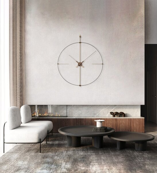 Designové nástěnné hodiny Nomon Bilbao Premium 126cm, ořechové-černé