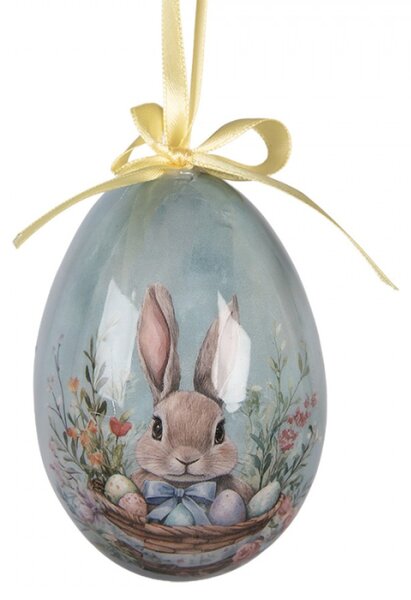 Sada 6 závěsných velikonočních vajíček s veselým motivem Happy Easter – 7x10 cm