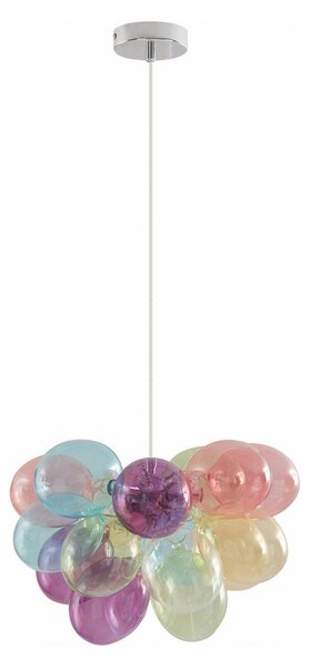 Závěsná svítidlo Lucande, Diborah, stmívatelné, Vícebarevná, Obývací pokoj, Sklo, Design