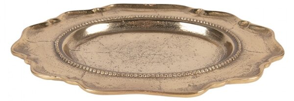 Dekorační zlatý podnos / tác s vlnitým okrajem – 31x22x3 cm