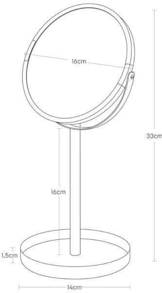 Bílé kovové kosmetické zrcadlo Yamazaki Tower 33 cm