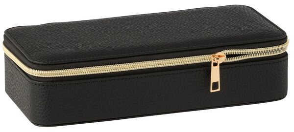 Černá koženková šperkovnice J-line Jewly 24 x 11,5 cm