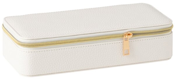 Bílá koženková šperkovnice J-line Jewly 24 x 11,5 cm