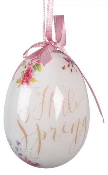 Sada 9 závěsných velikonočních vajíček s motivem kytiček Hello Spring – 5x8 cm