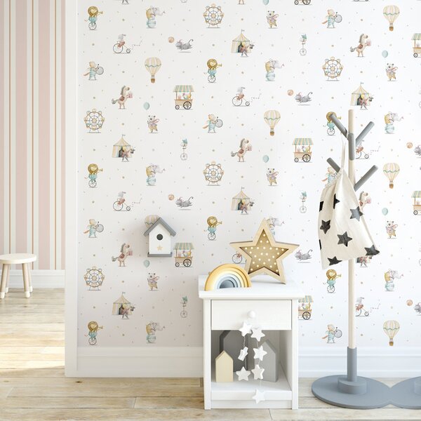 Dětská vliesová tapeta se zvířátky, 971-3, Mika, ICH Wallcoverings