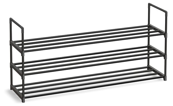 SONGMICS Skládací botník 3 police 116 x 55 x 30 cm černá