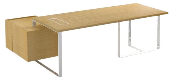 NARBUTAS - Kancelářský stůl PLANA 244x150x75 cm s fixním kontejnerem na pravé straně