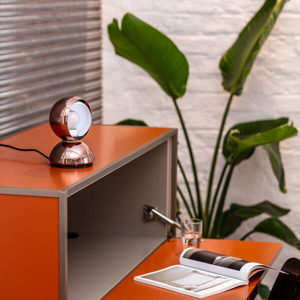 Stolní lampa Artemide, Eclisse, Měděná, Obývací pokoj, Kov, Design