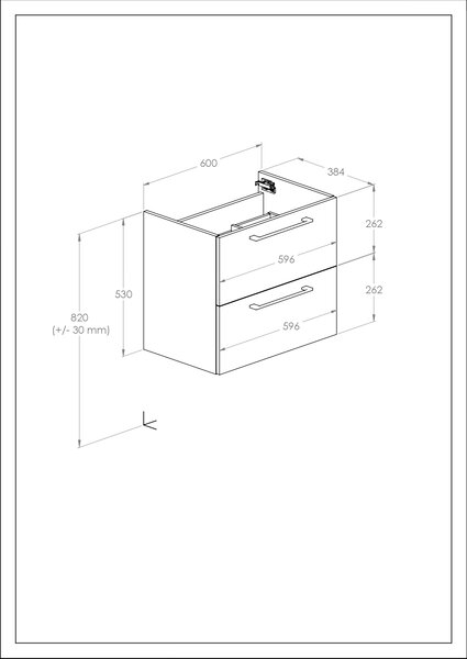 Roca Roma Compact skříňka 60x38.4x53 cm pod umyvadlo závěsná bílá A857952806