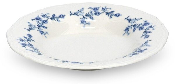 Bílý/modrý hluboký porcelánový talíř ø 23,5 cm Retro – BonBistro