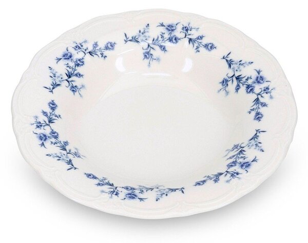 Bílý/modrý hluboký porcelánový talíř ø 23,5 cm Retro – BonBistro