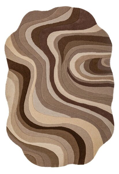 Hnědý/béžový ručně tkaný vlněný koberec 160x230 cm Envy Wool – Flair Rugs