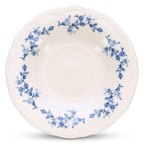Bílý/modrý hluboký porcelánový talíř ø 23,5 cm Retro – BonBistro