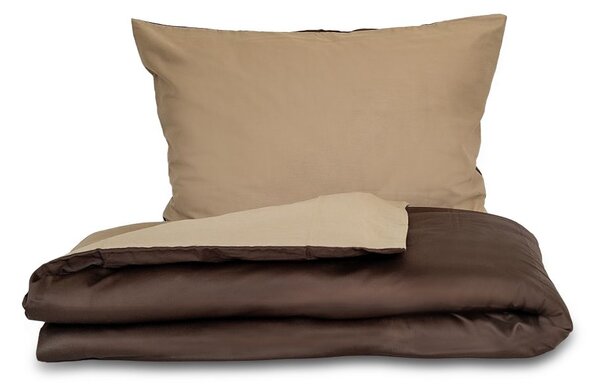 Kvalitex Saténové povlečení LUXURY COLLECTION tmavě hnědé / béžové 1x 140/200, 1x 70/90cm