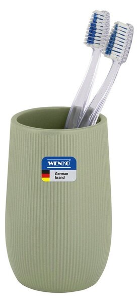 Zelený keramický kelímek na zubní kartáčky Fablo – Wenko