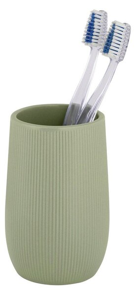 Zelený keramický kelímek na zubní kartáčky Fablo – Wenko