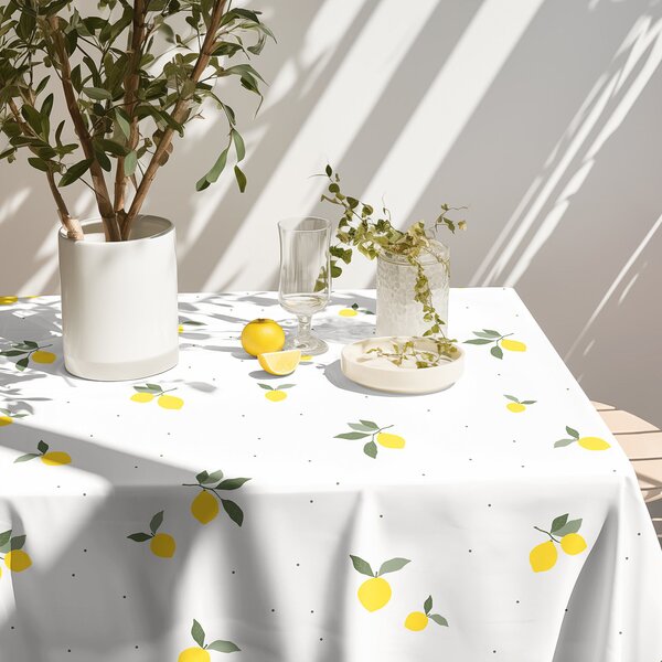 Goldea hranatý ubrus 100% bavlněné plátno - citrony 120 x 140 cm