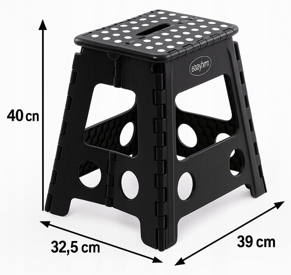 Stolička Easyform černá plastová 39 cm 150 kg s podnožkou