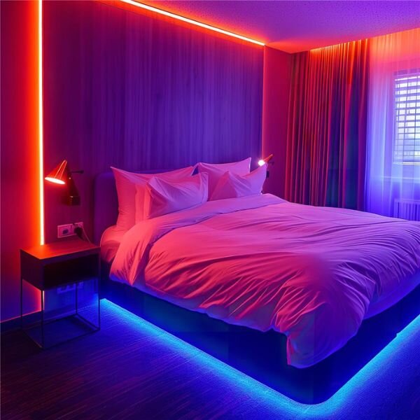 Set: LED pásek 3,2W/m, RGB, 5m s ovladačem, dálkovým ovládáním a zdrojem, barevná hudba