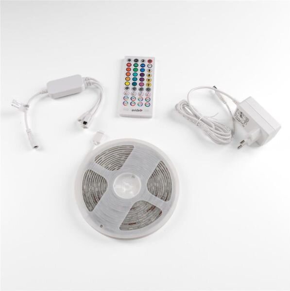 Set: LED pásek 3,2W/m, RGB, 5m s ovladačem, dálkovým ovládáním a zdrojem, barevná hudba