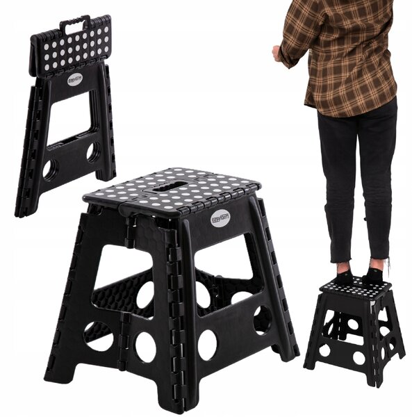Stolička Easyform černá plastová 39 cm 150 kg s podnožkou