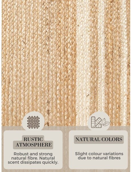 Krémový/v přírodní barvě oboustranný/ručně tkaný jutový koberec 200x300 cm Looma – Hanse Home