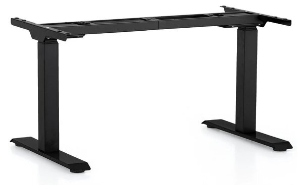 Výškově nastavitelný stůl OfficeTech C, 200 x 80 cm, černá podnož, wenge