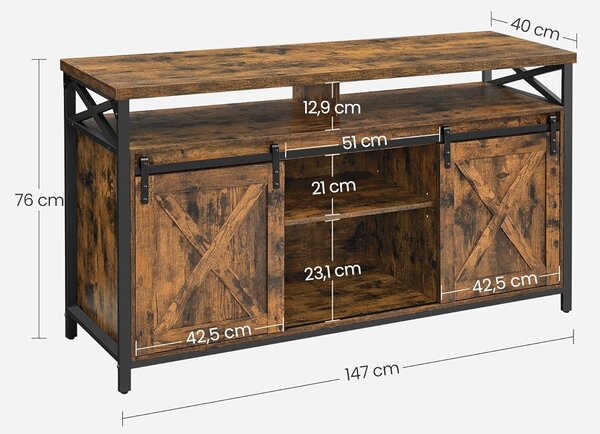 SONGMICS Televizní stolek industriální 147 x 76 cm