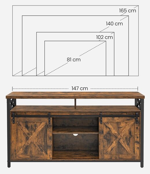 SONGMICS Televizní stolek industriální 147 x 76 cm