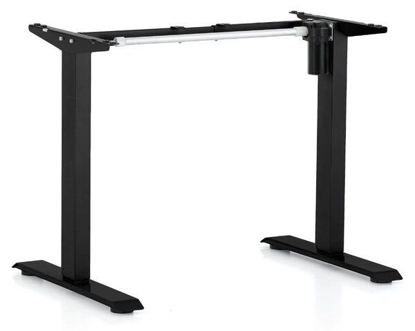 Výškově nastavitelný stůl OfficeTech A, 120 x 80 cm, bílá podnož, dub kamenný